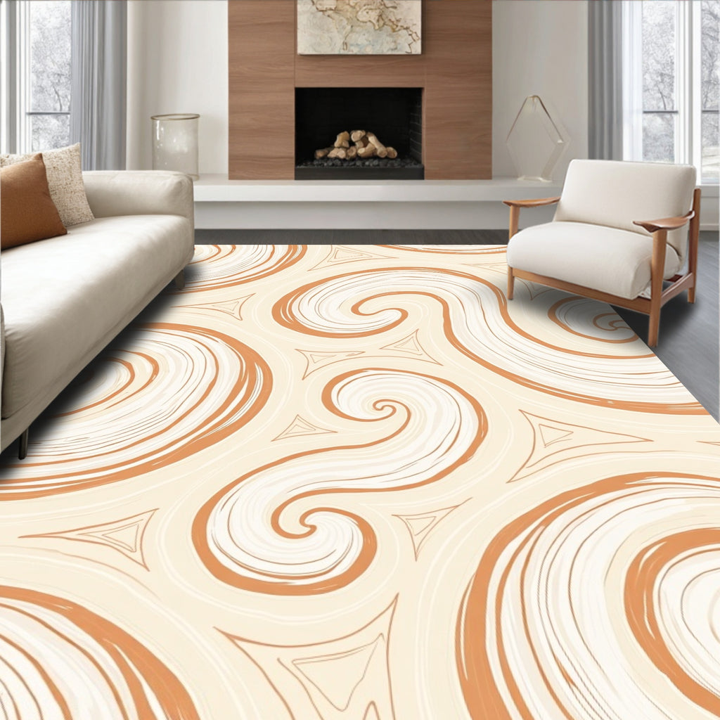 Organic Swirl Pattern with Triangle Accents Rug