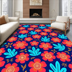 Vibrant Floral Pattern Design Rug