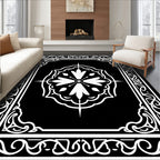 Monochromatic Medallion Ornate Border Design Rug