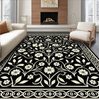 Classic Floral Vine Scrollwork Design Rug
