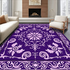 Classic Floral Scrollwork Indigo Pattern Rug
