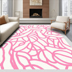 Bold Pink Abstract Loops Rug