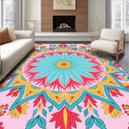 Vibrant Floral Mandala Pattern Rug