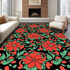 Bold Floral Swirl Detailed Design Rug