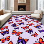 Vibrant Butterfly Patterned Contemporary Rug