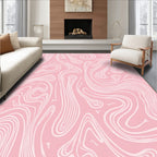 Pink Swirl Pattern Abstract Design Rug