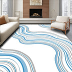 Abstract Blue Gray Swirls Rug
