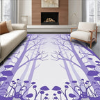 Lavender Forest Silhouette Whimsical Rug