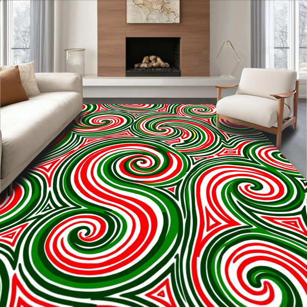 Swirling Festive Pattern Rug