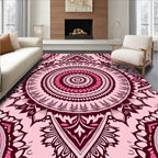 Pink Mandala Geometric Pattern Rug