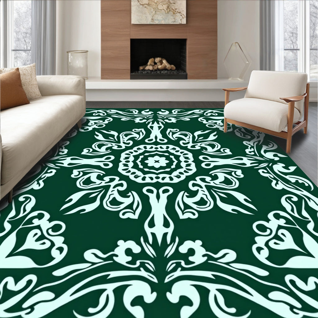 Ornate Floral Medallion Pattern Rug