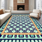 Geometric Mosaic Mint Teal Rug