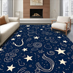 Playful Stars Swirls Pattern Rug