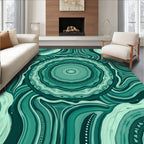 Emerald Green Swirl Medallion Rug