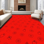 Red Patterned Whimsical Fun Rug