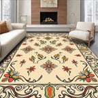 Art Nouveau Floral Symmetry Pattern Rug