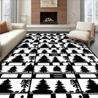 Monochromatic Christmas Tree Ribbon Pattern Rug