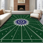 Emerald Green Sunburst Star Rug