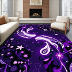 Bold Electric Purple Whimsical Pattern Rug