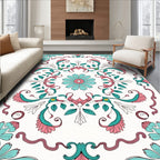 Retro Floral Swirl Design Rug
