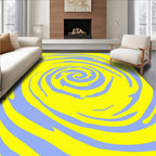Vibrant Swirl Yellow Blue Abstract Rug