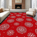 Winter Snowflake Folk Art Rug
