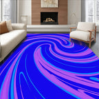 Swirling Purple Blue Abstract Waves Rug