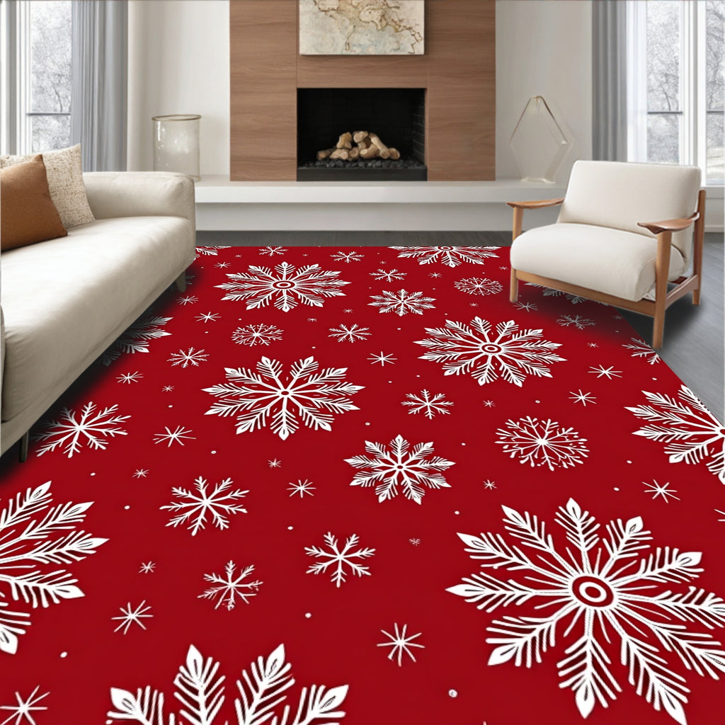 Winter Snowflake Pattern Design Rug