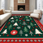 Festive Forest Tree Deer Pattern Rug