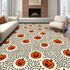 Spooky Jack-o'-lantern Swirl Pattern Rug