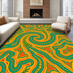 Vibrant Swirls Floral Pattern Design Rug