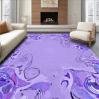 Ornate Abstract Violet Whimsical Design Rug