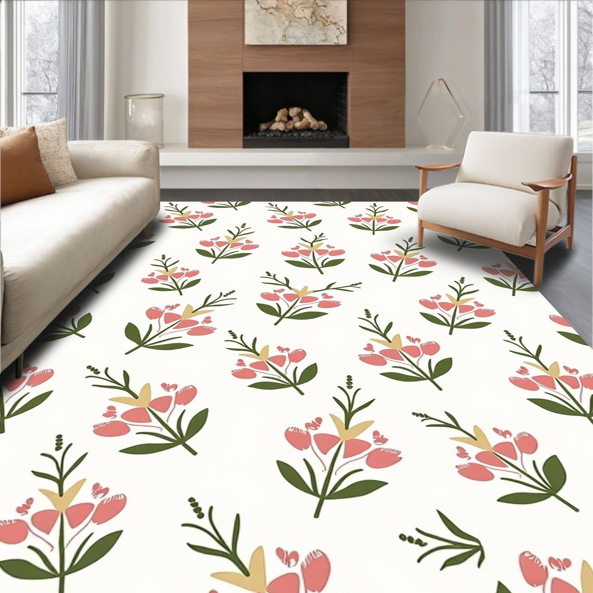 Sweet Floral Bouquet Pattern Rug