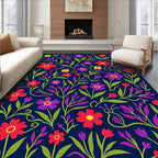 Vibrant Floral Vines Pattern Rug