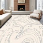 Elegant Swirls Cream Grey Pattern Rug