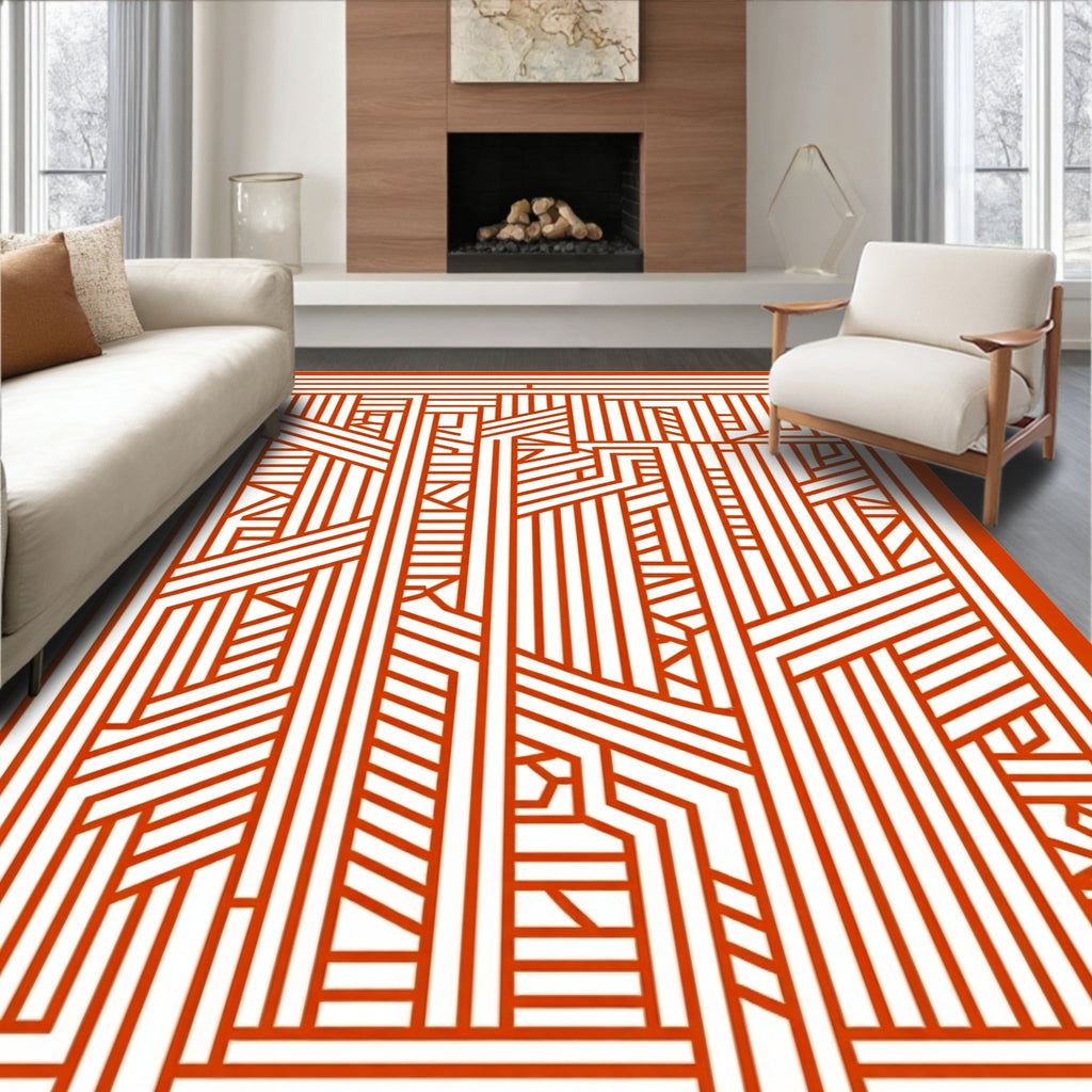 Geometric Branches Pattern Rug