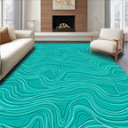 Oceanic Wavy Contour Pattern Rug