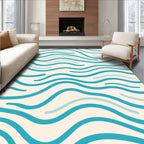 Aqua Wave Pattern Rug
