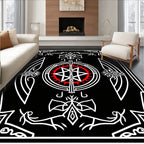 Gothic Star With Red Wheel Design Rug