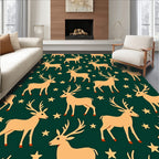 Deer And Stars Pattern Rug