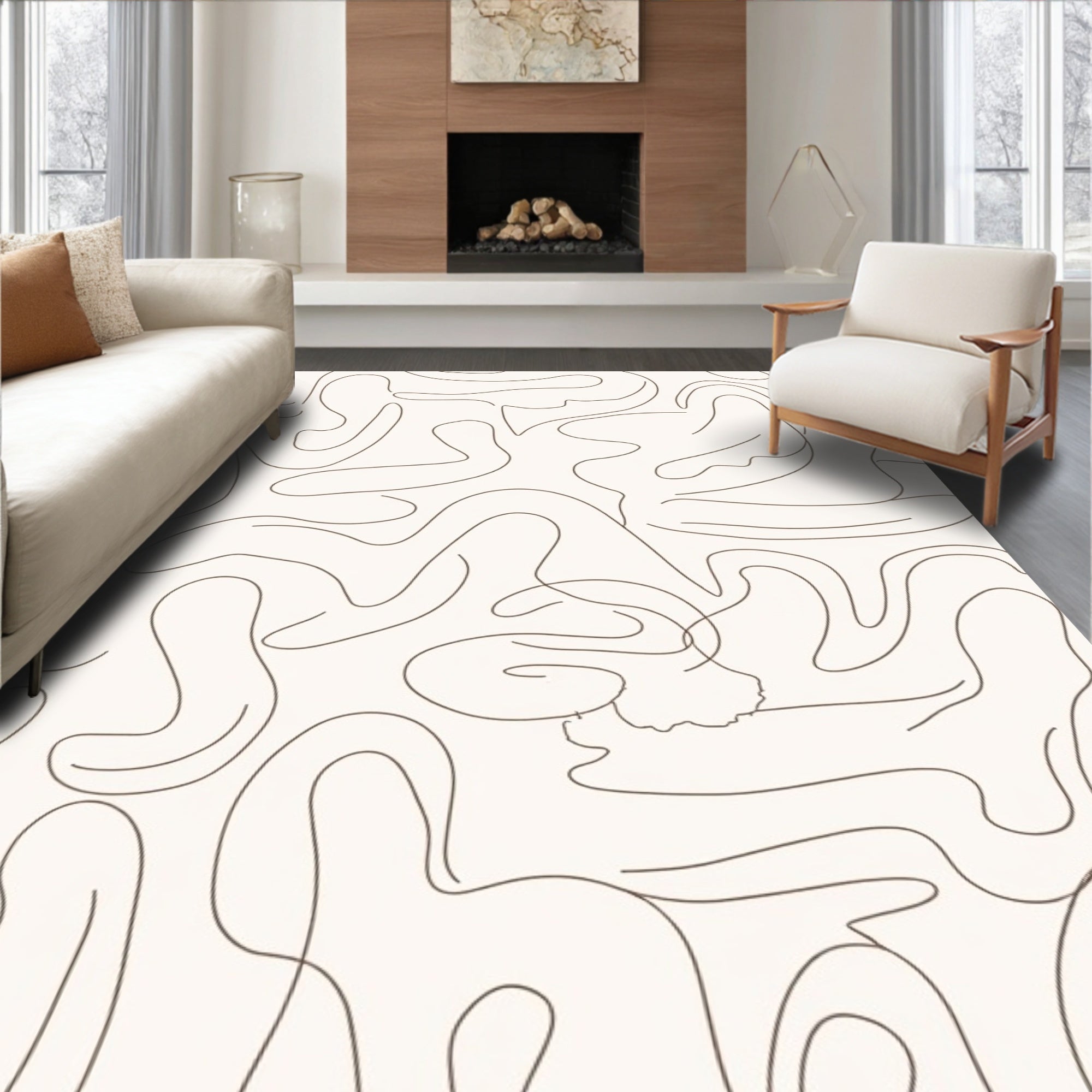 Abstract Line Art Pattern Rug