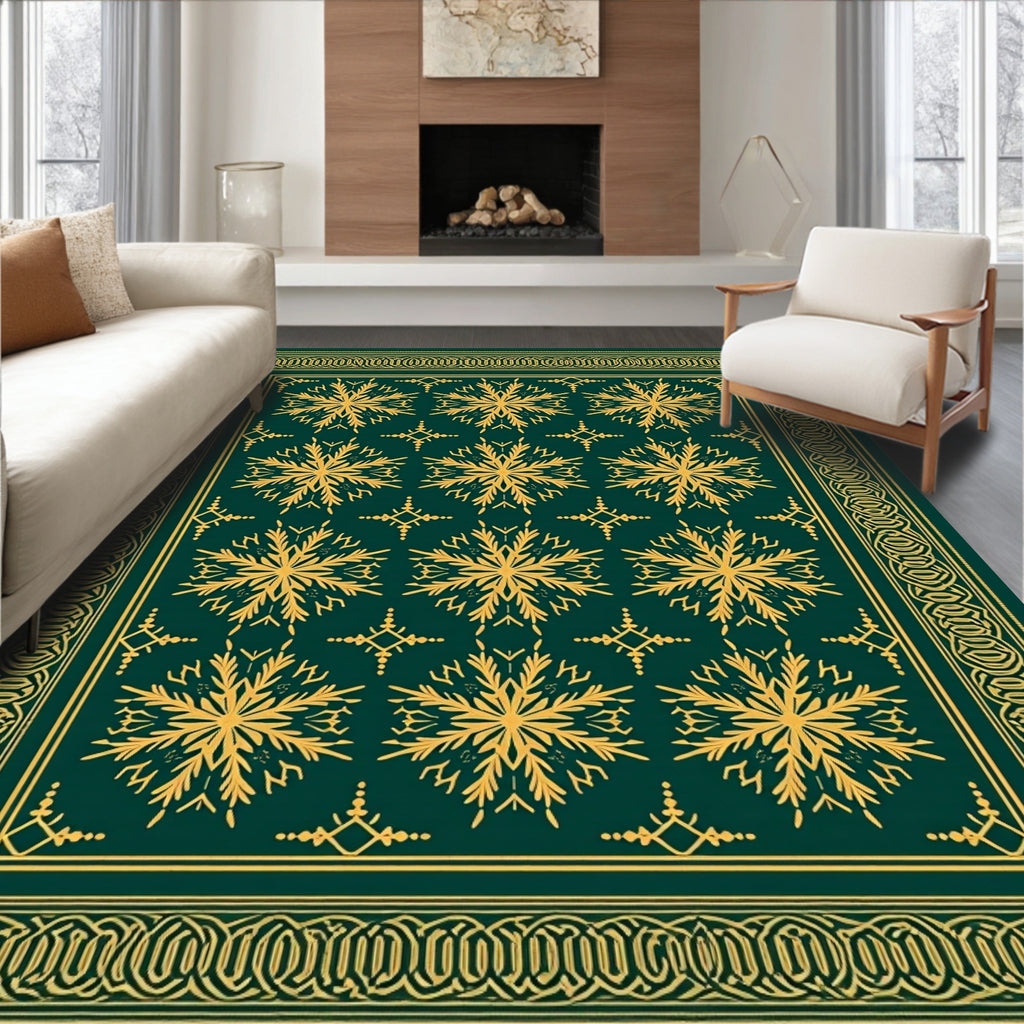 Emerald Gold Ornamental Floral Rug