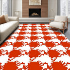 Classic Houndstooth Red Patterned Rug