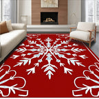 Winter Snowflake Red Pattern Rug