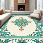 Vibrant Floral Medallion Border Rug