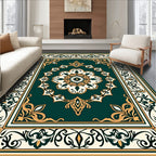 Ornate Floral Medallion With Regal Border Rug