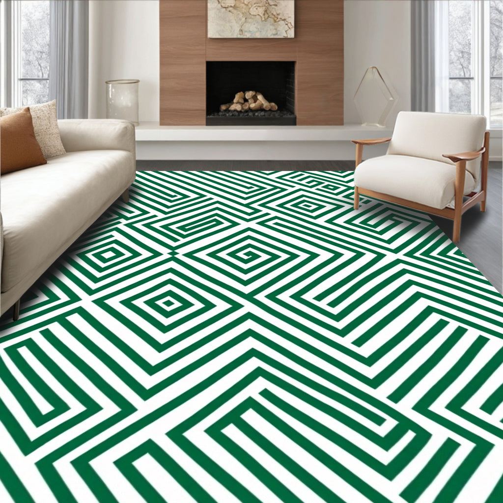 Geometric Maze Pattern Rug