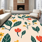 Mid Century Modern Floral Pattern Rug