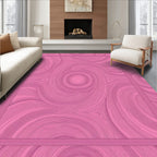 Pink Swirling Concentric Lines Design Rug