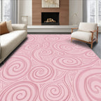 Pink Swirls and Triangles Pattern Rug